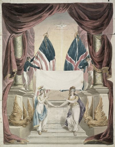 Paz, alegoría del Tratado de Gante, firmado el 24 de diciembre de 1814, c.1814 de John Rubens Smith